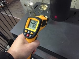 薪ストーブの放射温度計